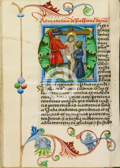 Initial O: The Deposition; Prayer Book, about 1470-1480. Creator: Workshop of Valentine Noh.