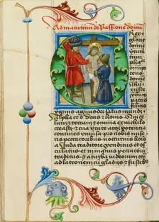 Initial O: The Deposition; Prayer Book, about 1470-1480. Creator: Workshop of Valentine Noh