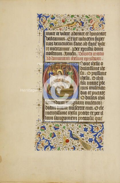 Initial O: The Man of Sorrows; Llangattock Hours, 1450s. Creator: Master of the Llangattock Hours.