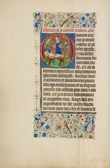 Initial O: The Martyrdom of Saint Erasmus; Llangattock Hours, 1450s. Creator: Master of the Llangattock Hours