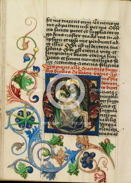 Initial O: The Pietà; Prayer Book, about 1470-1480. Creator: Workshop of Valentine Noh.