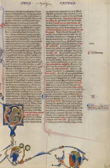 Initial O: Virgin and Child; Abbey Bible, about 1250-1262. Creator: Unknown