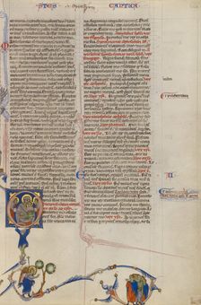 Initial O: Virgin and Child; Abbey Bible, about 1250-1262. Creator: Unknown