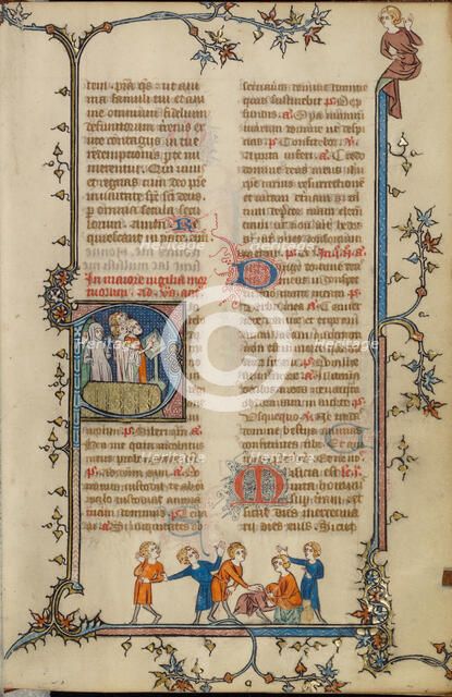 Initial P: A Funeral Service; Breviary, about 1320-1325. Creator: Unknown.