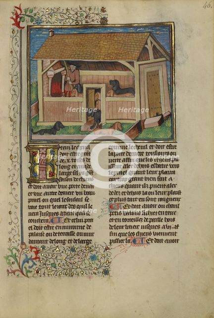 Initial P: A Prophet Holding a Scroll; Bute Psalter, text and illumination about 1285. Creator: Bute Master.
