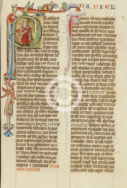 Initial P: Daniel; Historia Scholastica, about 1300. Creator: Unknown.