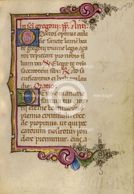 Initial P: David Addressing a Group; Bute Psalter, text and illumination about 1285. Creator: Bute Master.