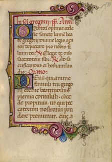 Initial P: David Addressing a Group; Bute Psalter, text and illumination about 1285. Creator: Bute Master