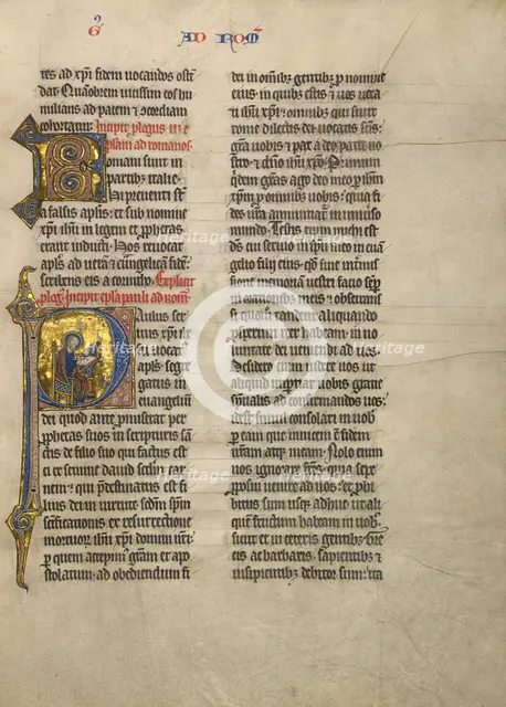 Initial P: Saint Paul, about 1260-1270. Creator: Unknown.