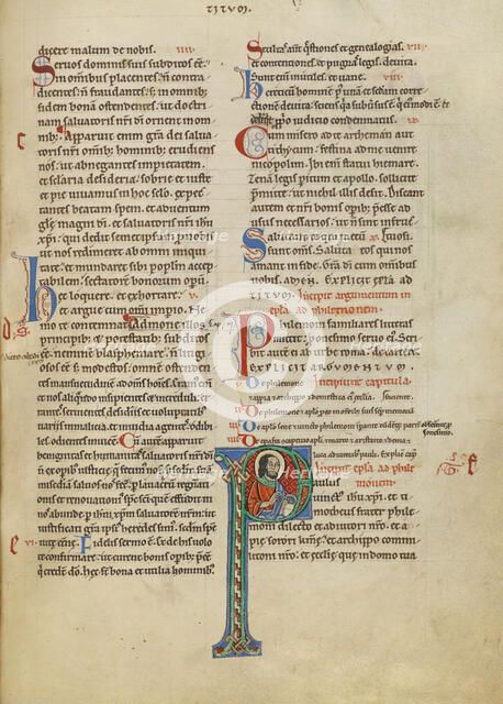 Initial P: Saint Paul; New Testament (with Canons of Priscillian), about 1170. Creator: Unknown.
