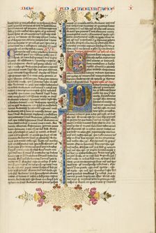 Initial P: Saint Paul with a Sword; Bible, about 1450. Creator: Circle of Stefan Lochner