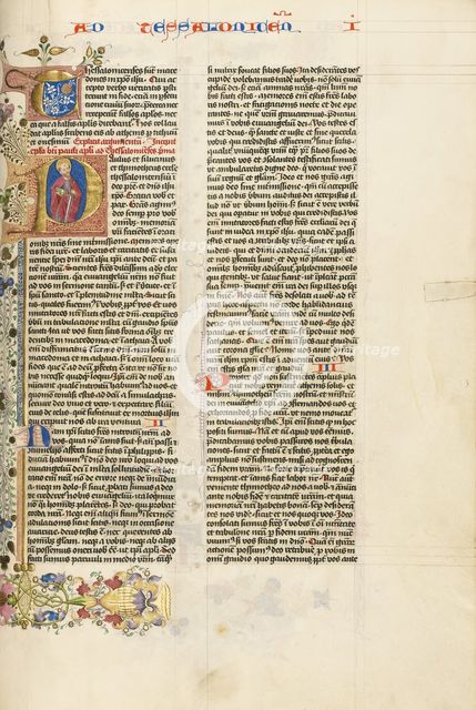 Initial P: Saint Paul with a Sword; Bible, about 1450. Creator: Circle of Stefan Lochner.