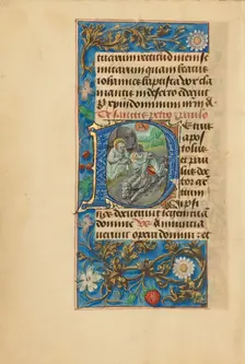 Initial P: Saint Peter and the Conversion of Saint Paul; Crohin-La Fontaine Hours, (about 1480-85?). Creators: Master of the Dresden Prayer Book, Workshop of the Master of the Dresden Prayer Book