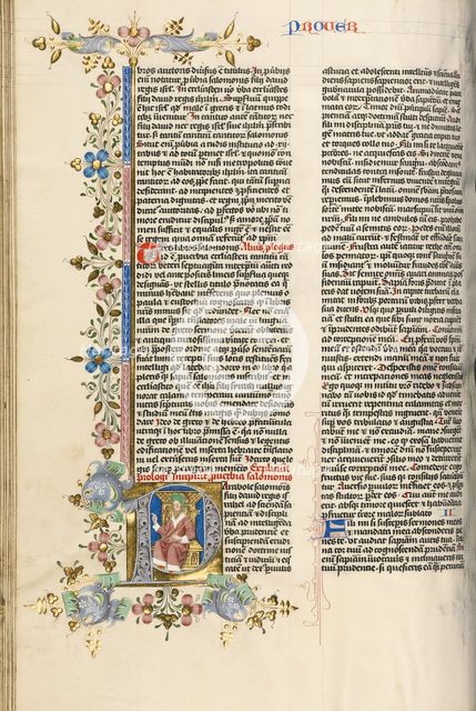 Initial P: Solomon Reading; Bible, about 1450. Creator: Circle of Stefan Lochner.