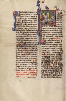 Initial P: Two Shepherds; Vidal Mayor, about 1290-1310. Creator: Unknown