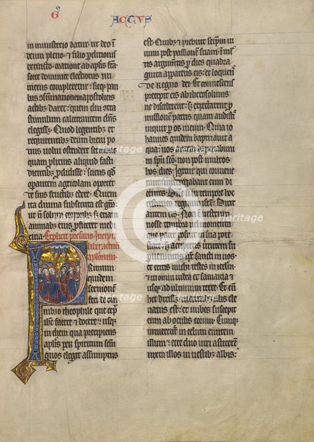 Initial P: The Ascension, about 1260-1270. Creator: Unknown.