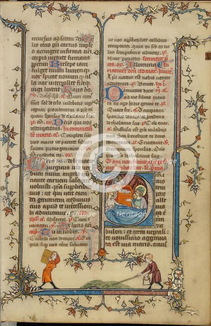 Initial P: The Nativity; Breviary, about 1320-1325. Creator: Unknown.