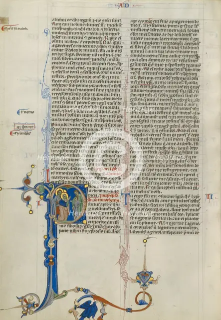 Initial P: Timothy Presented to Saint Paul; Abbey Bible, about 1250-1262. Creator: Unknown.