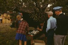 Initial pin souvenirs at the Pie Town, New Mexico Fair, 1940. Creator: Russell Lee