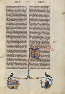 Initial Q: Medieval Town of Jerusalem; Abbey Bible, about 1250-1262. Creator: Unknown