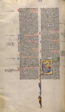 Initial Q: A Bishop Arguing with Two Heretical Bishops; Decretum, about 1170-1180. Creator: Unknown