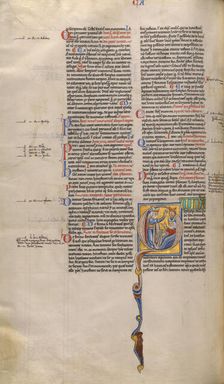 Initial Q: A Bishop Arguing with Two Heretical Bishops; Decretum, about 1170-1180. Creator: Unknown