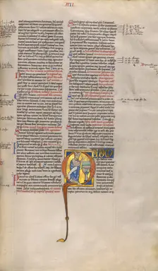Initial Q: A Bishop Taking an Oath; Decretum, about 1170-1180. Creator: Unknown