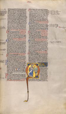 Initial Q: A Bishop Taking an Oath; Decretum, about 1170-1180. Creator: Unknown
