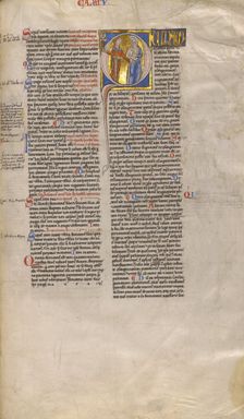 Initial Q: A Man and his Betrothed; Decretum, about 1170-1180. Creator: Unknown