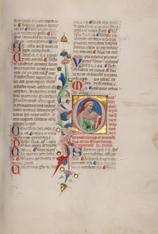 Initial Q: Bust Portrait of a Bearded Man; Compendium moralium notabilium, early 15th century. Creator: Cristoforo Cortese