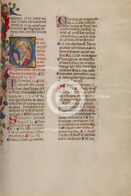 Initial Q: Bust Portrait of a Man; Compendium moralium notabilium, early 15th century. Creator: Cristoforo Cortese.
