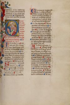 Initial Q: Bust Portrait of a Man; Compendium moralium notabilium, early 15th century. Creator: Cristoforo Cortese