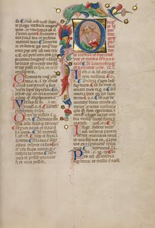 Initial Q: Bust Portrait of a Man; Compendium moralium notabilium, early 15th century. Creator: Cristoforo Cortese
