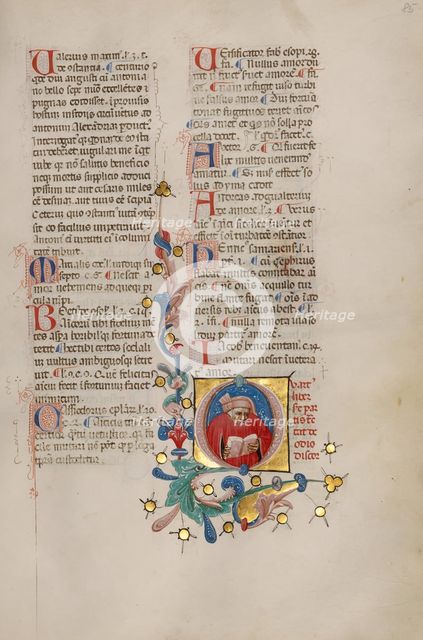 Initial Q: Bust Portrait of a Man with a Hunchback, early 15th century. Creator: Cristoforo Cortese.