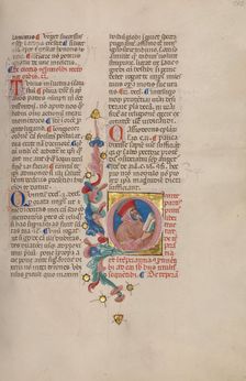 Initial Q: Bust Portrait of a Man with an Open Book, early 15th century. Creator: Cristoforo Cortese
