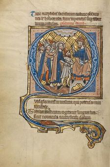 Initial Q: Christ before Pilate; Psalter, mid-1200s. Creator: Unknown