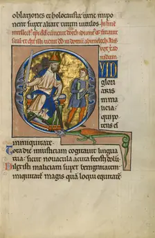 Initial Q: David Before Saul; Psalter, after 1205. Creator: Master of Ingeborg Psalter