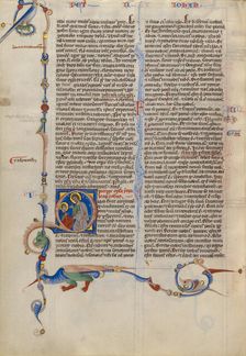 Initial Q: Doubting Thomas; Abbey Bible, about 1250-1262. Creator: Unknown