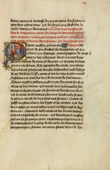 Initial Q: Gillion Receiving the Pope's Blessing; Roman de Gillion de Trazegnies, 1464. Creators: Lieven van Lathem, David Aubert