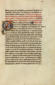 Initial Q: Gillion Receiving the Pope's Blessing; Roman de Gillion de Trazegnies, 1464. Creators: Lieven van Lathem, David Aubert