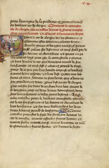 Initial Q: Gillion's Sons Attacking the Encampment of King Bruyant, 1464. Creators: Lieven van Lathem, David Aubert