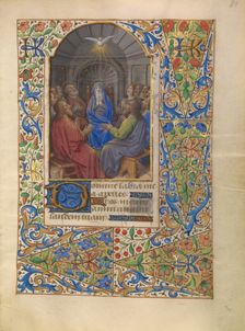 Initial Q: Herod Embracing Pilate; Bute Psalter, text and illumination about 1285. Creator: Bute Master