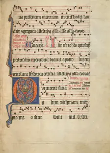 Initial Q: Saint John the Evangelist in a Vat of Boiling Oil; Antiphonal, about 1260-1270. Creator: Unknown