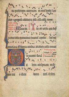 Initial Q: Saint John the Evangelist in a Vat of Boiling Oil; Antiphonal, about 1260-1270. Creator: Unknown