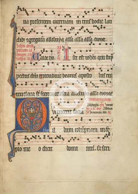 Initial Q: Saint John the Evangelist in a Vat of Boiling Oil; Antiphonal, about 1260-1270. Creator: Unknown.