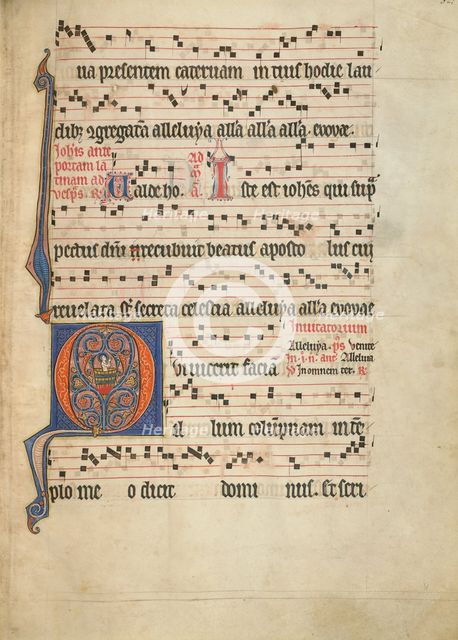Initial Q: Saint John the Evangelist in a Vat of Boiling Oil; Antiphonal, about 1260-1270. Creator: Unknown.