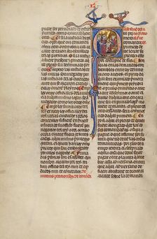 Initial Q: Two Attorneys with Clients before a Judge; Vidal Mayor, about 1290-1310. Creator: Unknown