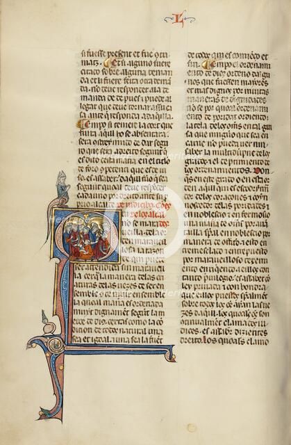 Initial Q: Two Groups Disputing before a Judge; Vidal Mayor, about 1290-1310. Creator: Unknown.