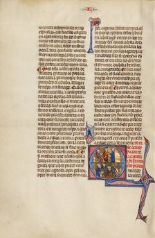 Initial Q: Two Men Arguing their Cases before a Judge and Men with a Donkey, about 1290-1310. Creator: Unknown
