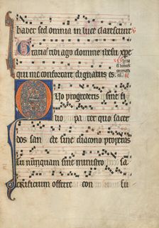 Initial Q: The Martyrdom of Saint Lawrence; Antiphonal, about 1260-1270. Creator: Unknown